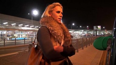 Valentina has a DP Gangbang at the Airport